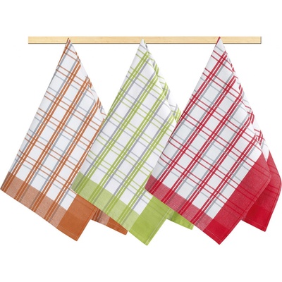 Brotex utěrka 50x70cm kostka oranžová červená zelená