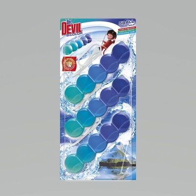 Dr. Devil WC Bicolor 5ball závěsný WC blok Polar aqua 3 x 35 g