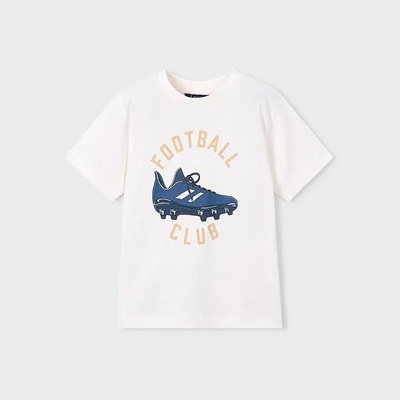 MAYORAL Тениска къс ръкав football club цвят Сметана за мини момче Mayoral