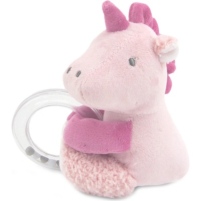 Lorelli Бебешка дрънкалка с ринг Lorelli - Natural, еднорог розов (10191370007)