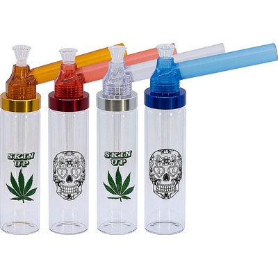 67631 Skleněný bong+kov+plast 21,5cm MIX