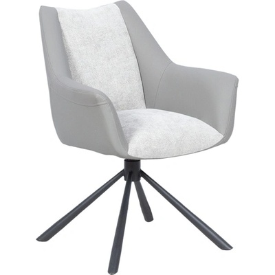 Carmen Трапезен стол Carmen TEMPE, до 120кг. макс. тегло, дамаска/силиконова кожа, праховобоядисана метална база, въртене на 360°, светлосив (bt-3532356)