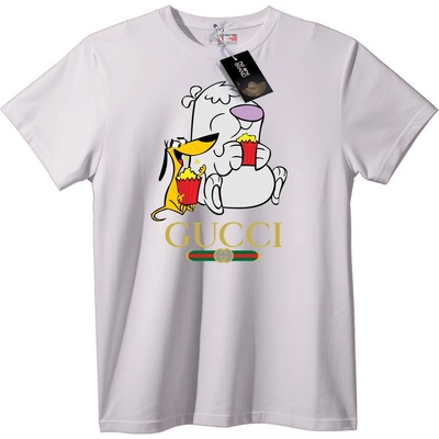 NOONEBRAND Gucci тениска с карикатурни кучета - 6XL, White