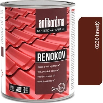 Renokov antikorózna farba 2v1 farba hnedá 10 l