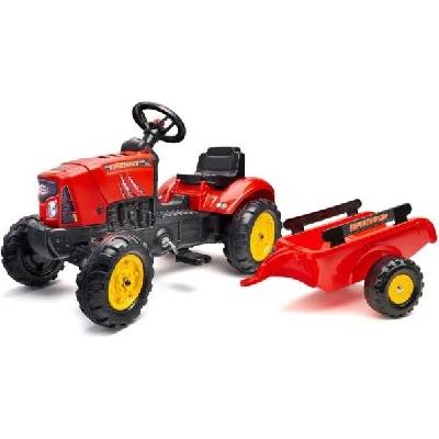 Falk Traktor s turbem s přívěsem červený