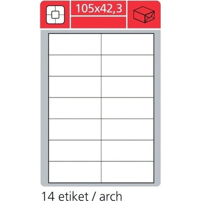 Coveris EPNW105042A4 nepermanentní etikety 105 x 42,3 mm 1400 etiket bílá