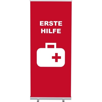 Jansen Display Set Roll-baneru Budget s vytištěným motivem, První pomoc, německy, 870 x 2080 mm