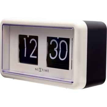 NeXtime Стенен или настолен часовник Small Flip бял (5228WI)