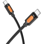 BOROFONE Кабел за данни / зареждане - Borofone (BX114 Silicone Series) - Type-C към Type-C, силикон, 60W, 1m - Черен