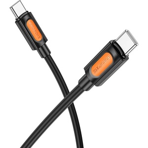 BOROFONE Кабел за данни / зареждане - Borofone (BX114 Silicone Series) - Type-C към Type-C, силикон, 60W, 1m - Черен