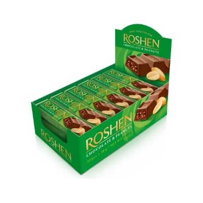 Roshen Čokoládová tyčinka s arašidmi 30 x 38 g