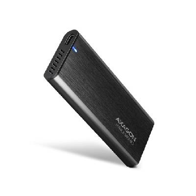 AXAGON EEM2-SB2, USB-C 3.2 Gen 2 - M.2 NVMe & SATA SSD kovový RAW box, bezšroubkový, černý