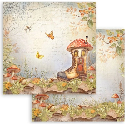 Stamperia papír na scrapbook oboustranný Whispering Woods Domek bota