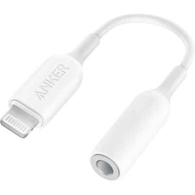 Адаптер от Lightning към 3.5 мм аудио жак за устройства с Lightning порт (10 см) - Anker MFi Lightning to 3.5 mm Audio Adapter (бял) (A8193H21)