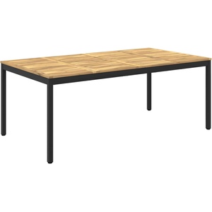 vidaXL Маса за вечеря в градината Бяло и черно 196 x 100, 5 x 75 см (3394426)