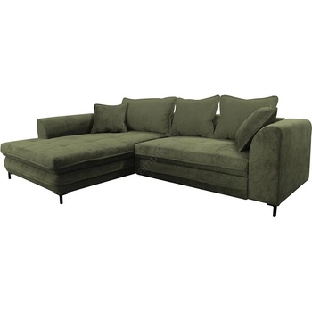 Filex Ляв ъглов разтегателен диван lagoa с място за съхранение, зелен (ff0017)