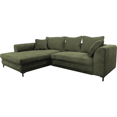 Filex Ляв ъглов разтегателен диван lagoa с място за съхранение, зелен (ff0017)