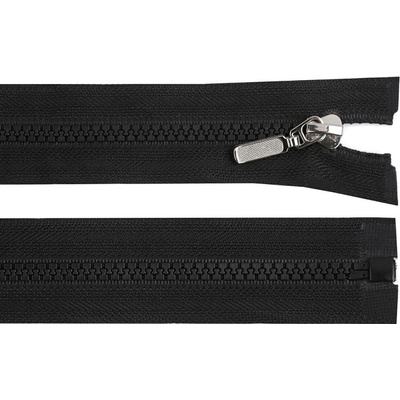 Kostěný zip No 5 délka 50 cm s ozdobným jezdcem, malé, 322 černá