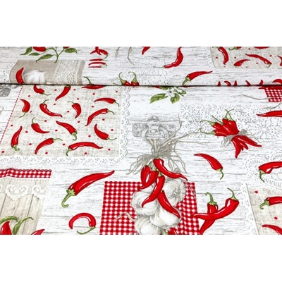 MADE IN ITALY Dekoračná látka Bavlna chilli, š. 140 cm Červená Šírka 140 cm