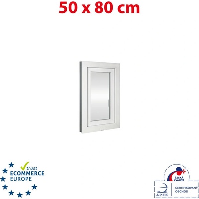 OKNA HNED Plastové okno 50 x 80 cm (500 x 800 mm) bílé |otevíravé i sklopné pravé