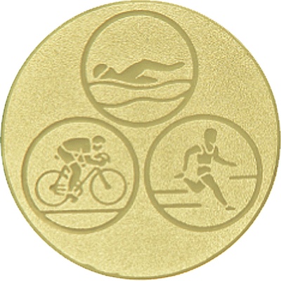 Emblém triathlon zlato 50 mm