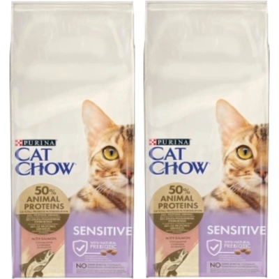PURINA Cat Chow Sensitive s lososom 2 x 15 kg