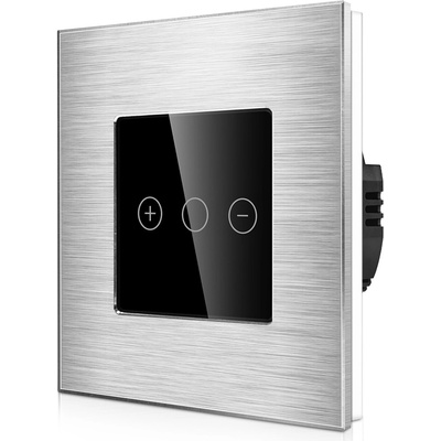 Smartvypínače Stmívač Luma Touch, hliníkový rámeček, stříbrná-černá K47-SC