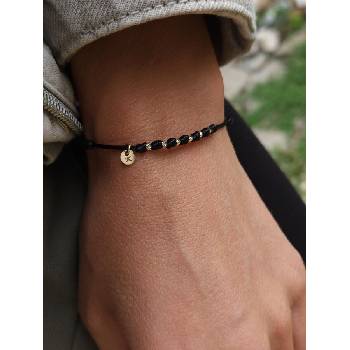 Златна дамска гривна 7 възела с буква (ДГЗВ)