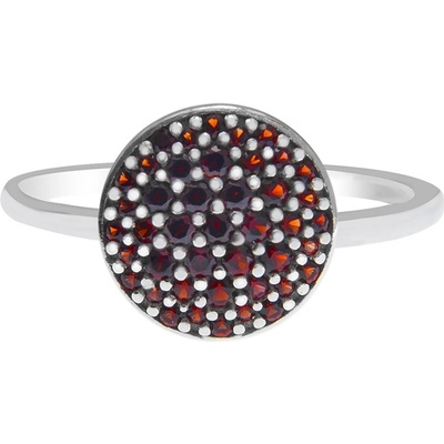 Český granát prsten stříbrný 121100