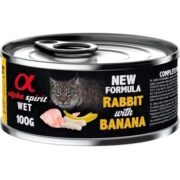 Alpha Spirit Complete wet cat food - Заек с Банан консерва за котки с 93% месо и 4% плодове - 100 гр 6005209