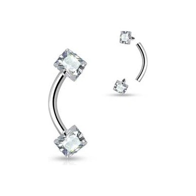 Šperky4U piercing do obočí čtverový zirkon OB1000-120833
