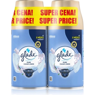 Glade Pure Clean Linen автоматичен освежител на въздуха пълнител 2x269ml