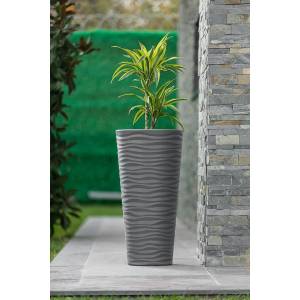 Serinova Кашпа Serinova Kumsal KVT3, 26, 4/13, 7 л, Ø40 × 80 см, антрацит, 3 части