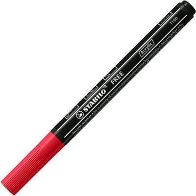 Stabilo Free Acrylic T100 kulatý hrot 1-2 mm karmínový 453077