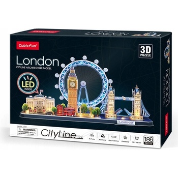 CubicFun 3D puzzle svítící Londýn 186 ks