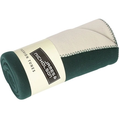 James & Nicholson Fleece deka JN952 Tmavě zelená smetanová 150x170