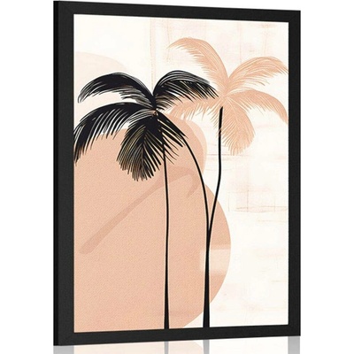 Plakát abstraktní botanické tvary palmy - 30x45 silver