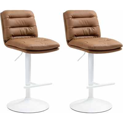 Design-Shop Damar koženka Světle hnědá / bílá 2 ks