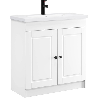 vidaXL Комплект мебели за баня Бяло 56 x 37, 5 x 81 см (3404124)
