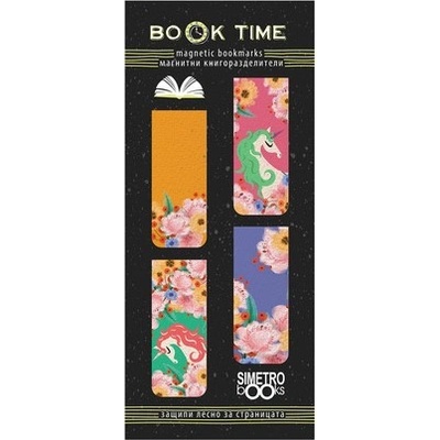 Simetro Магнитни книгоразделители Simetro Book Time - Еднорози и Цветя