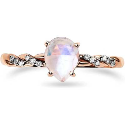Elenys Kráľovský prsteň zlato Vermeil GU DR8707R ROSEGOLD MOONSTONE ZIRCON
