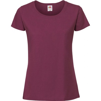 Fruit of the Loom Дамска тениска fruit of the loom lady-fit iconic 195 t / Дамска тениска от плътен памук - бордо xl (16142437004)