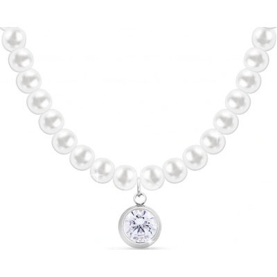 Biju Perličkový řetízek z chirurgické oceli se zirkonem 3002064