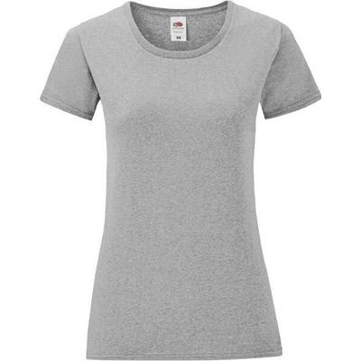 Iconic Grey Women's T shirt in combed cotton Fruit of the Loom šedá
