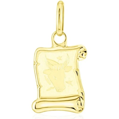 Gemmax Zlatý přívěsek na pergamenu s gravírováním znamení BÝK GUPYN 43031