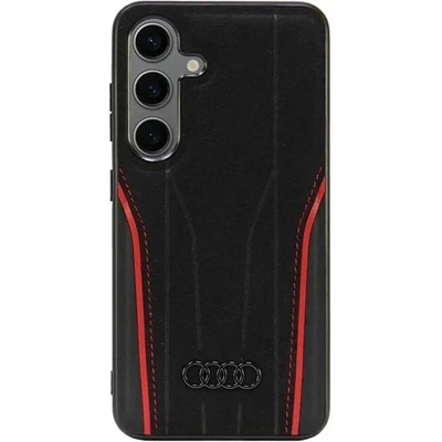 Audi естествена кожа MagSafe S24 S921 черно-червен твърд калъф AU-TPUPCS24-R8/D3-RD (6955250228145)