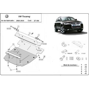 Scut Motor - Румъния Метална кора под двигател volkswagen touareg от 2007 до 2010 (73803)