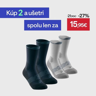 Quechua detské turistické vysoké ponožky HIKE 500 zelené modrá