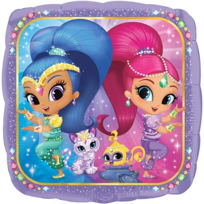 Amscan Фолиев балон - Shimmer & Shine квадрат 43 см
