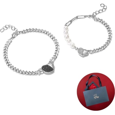 JAY Dárkové balení Párový set náramků Věčná Láska JAY-9123-LPH38-ZS21561 stříbrná